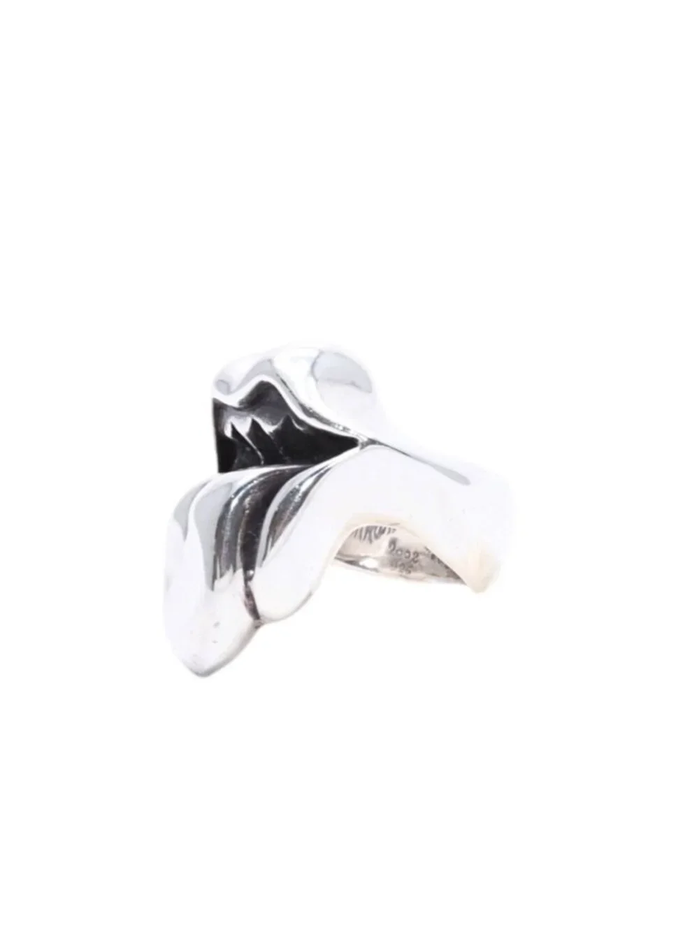 Chrome Hearts Lip Tongue LG Lip & Tan Large Ring 925 Sterling Silver